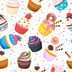 Papier Peint Muffins Colorés – Image 1