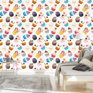 Papier Peint Muffins Colorés – Image 3