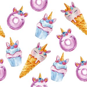 Papier Peint Bonbons Licornes – Image 1