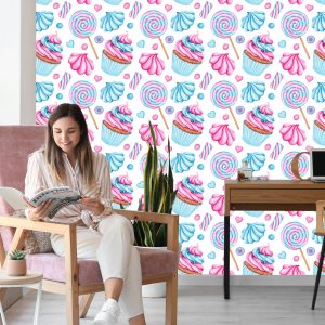 Papier Peint Muffins Et Sucettes Colorés – Image 7