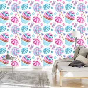 Papier Peint Muffins Et Sucettes Colorés – Image 3
