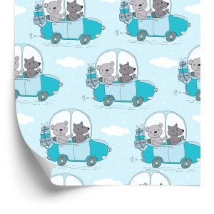 Papier Peint Pour Les Enfants - Ours En Peluche Et Loups En Voyage – Image 2