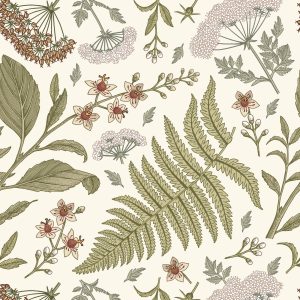 Papier Peint Plantes De Champ Dans Un Style Rétro – Image 1