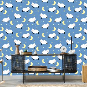 Papier Peint Pour Les Enfants - Moutons Bondissants – Image 5