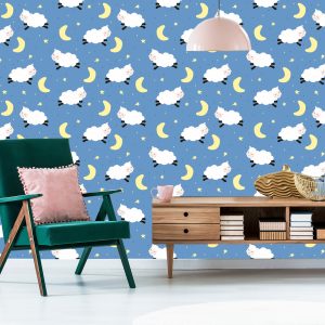 Papier Peint Pour Les Enfants - Moutons Bondissants – Image 6