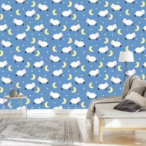 Papier Peint Pour Les Enfants - Moutons Bondissants – Image 3