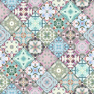 Papier Peint Mosaïque Abstraite Colorée – Image 1
