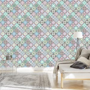 Papier Peint Mosaïque Abstraite Colorée – Image 3