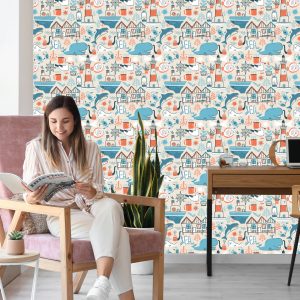 Papier Peint Pour Les Enfants - Animaux Marins - Style Scandinave – Image 7