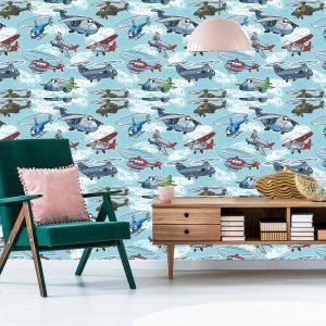 Papier Peint Avions Et Hélicoptères De Conte De Fées – Image 6