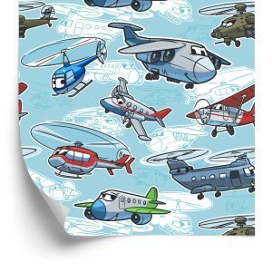 Papier Peint Avions Et Hélicoptères De Conte De Fées – Image 2