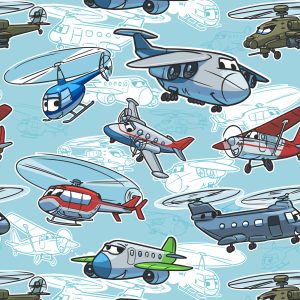Papier Peint Avions Et Hélicoptères De Conte De Fées – Image 1