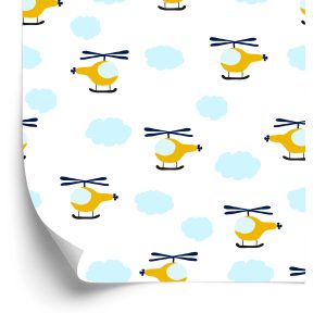 Papier Peint Hélicoptères De Conte De Fées Avec Des Nuages – Image 2