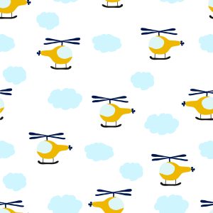 Papier Peint Hélicoptères De Conte De Fées Avec Des Nuages – Image 1