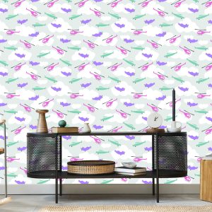 Papier Peint Avions Et Hélicoptères Colorés – Image 5