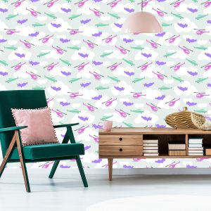 Papier Peint Avions Et Hélicoptères Colorés – Image 6