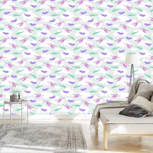 Papier Peint Avions Et Hélicoptères Colorés – Image 3