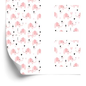 Papier Peint Pour Les Enfants - Éléphants Et Coeurs – Image 2