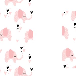 Papier Peint Pour Les Enfants - Éléphants Et Coeurs – Image 1