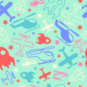 Papier Peint Fusées, Avions Et Hélicoptères De Conte De Fées – Image 1