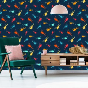 Papier Peint Hélicoptères Modernes Colorés – Image 6