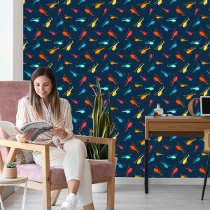 Papier Peint Hélicoptères Modernes Colorés – Image 7