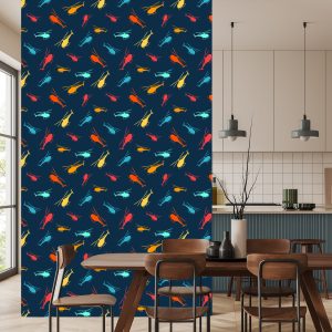 Papier Peint Hélicoptères Modernes Colorés – Image 4