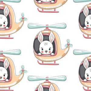 Papier Peint Lapins Dans Un Hélicoptère – Image 1