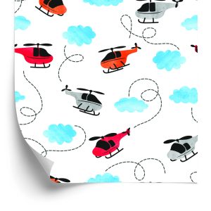 Papier Peint Hélicoptères Peints Colorés – Image 2