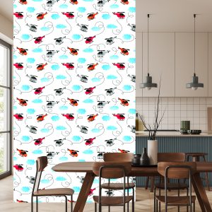 Papier Peint Hélicoptères Peints Colorés – Image 4