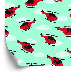 Papier Peint Hélicoptères Rouges – Image 2