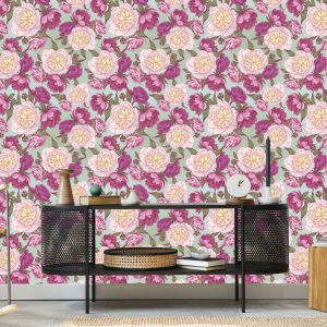 Papier Peint Belles Pivoines Dans Les Tons De Rose – Image 5