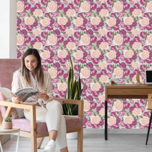Papier Peint Belles Pivoines Dans Les Tons De Rose – Image 7