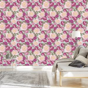 Papier Peint Belles Pivoines Dans Les Tons De Rose – Image 3