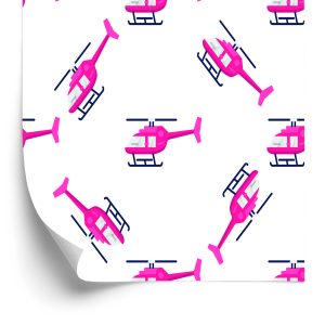Papier Peint Hélicoptères Roses – Image 2