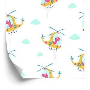 Papier Peint Dinosaures Dans Les Hélicoptères – Image 2