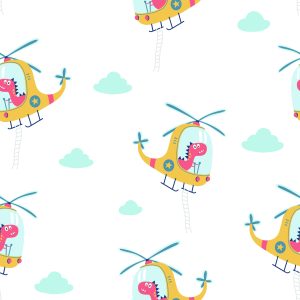Papier Peint Dinosaures Dans Les Hélicoptères – Image 1