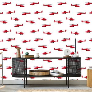 Papier Peint Hélicoptères Rouges De Conte De Fées – Image 5