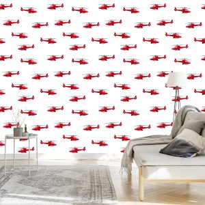 Papier Peint Hélicoptères Rouges De Conte De Fées – Image 3