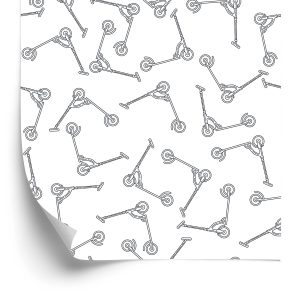 Papier Peint Trottinettes Noires Et Blanches – Image 2