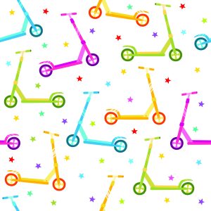 Papier Peint Scooters Colorés Avec Des Étoiles – Image 1