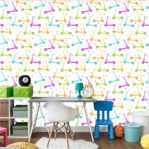Papier Peint Scooters Colorés Avec Des Étoiles – Image 4