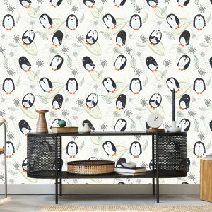 Papier Peint Pour Les Enfants - Pingouins Comme Des Dessins Animés – Image 5