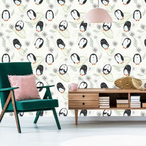 Papier Peint Pour Les Enfants - Pingouins Comme Des Dessins Animés – Image 6