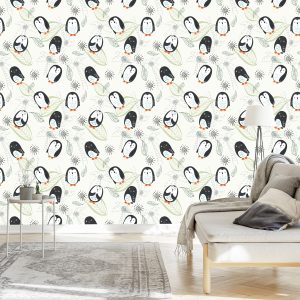 Papier Peint Pour Les Enfants - Pingouins Comme Des Dessins Animés – Image 3