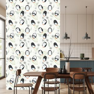 Papier Peint Pour Les Enfants - Pingouins Comme Des Dessins Animés – Image 4
