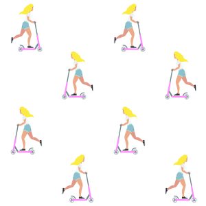 Papier Peint Fille Sur Un Scooter – Image 1