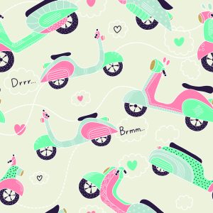Papier Peint Scooters Colorés Avec Des Motifs – Image 1