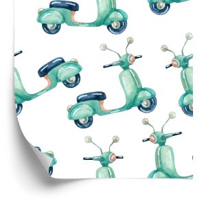Papier Peint Scooters Peints À L'aquarelle – Image 2
