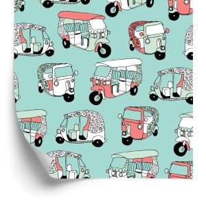 Papier Peint Pour Les Enfants - Pousse-Pousse Scandinaves Colorés – Image 2